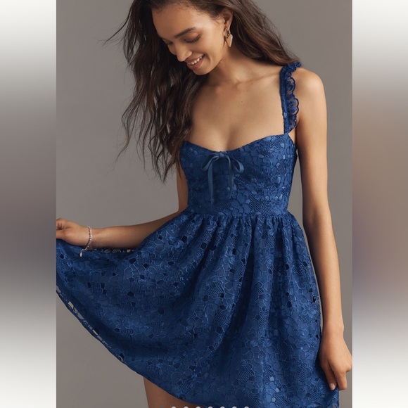 Anthropologie Dresses & Skirts - Anthropologie Ruffle-Strap Corset Lace Mini Dress